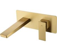 Grifo monomando empotrado para lavabo hecho de latón con acabado oro cepillado Pisa de Imex - Sin válvula click-clack