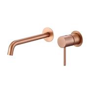 IMEX Grifería Empotrada Monomando GLM039, Latón,Acabado Moderno, Diseño en Dos Partes Independientes, Serie Monza (Oro Rosa Cepillado)