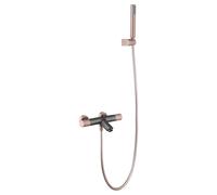 Grifo de bañera y ducha termostático color gris mate y champagne de 30,6 cm Line de Imex