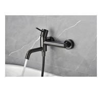 IMEX - Grifo Monomando Ducha con Alcachofa y Flexo Grifo Mezclador de Bañera y Ducha con Soporte para Alcachofa Grifería Ducha con Caudal de 12L/min Serie Monza Color Black Gun Metal