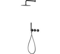 IMEX GTA052/BGM Assen Grifo Termostático Ducha Empotrado 2 Vías Black Gun Metal