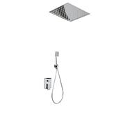 IMEX Conjunto para ducha Gales GTG008 – Rociador de techo, monomando empotrado, acabado cromado
