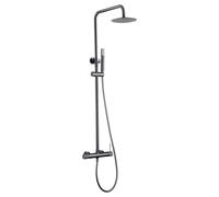 IMEX Barra de ducha monomando Line BDD038/BGM extensible acero inoxidable acabado negro metalizado