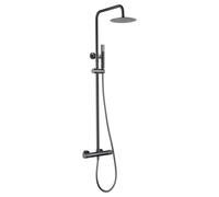 IMEX Barra de ducha termostática Line BTD038/BGM Acero inoxidable acabado negro metalizado