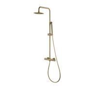 Columna de ducha con grifo termostático acero inoxidable y latón acabado en oro cepillado Monza de Imex