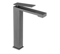 Grifo monomando con caño alto para lavabo hecho de latón con acabado black gun metal Pisa de Imex