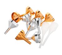 IMIKEYA 12 Piezas Mini Embudo, Embudos Metálicos Pequeños, Kit Portátil de Aluminio y Plástico para Rellenar Botellas Pequeñas, Atomizadores y Perfumes Líquidos, Cocina y Viaje