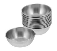 IMIKEYA 12 Platos Pequeños Juego de 12 Piezas de Acero Inoxidable Redondos Multipropósito y Convenientes para Condimentos y Salsas para Hogar y Restaurante