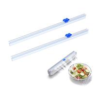 IMIKEYA 2 Piezas Dispensador de Film Transparente de Plástico Cuchillas Deslizantes Enchufables, Cortador y Resistente para Cocina y Uso Doméstico