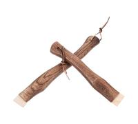 IMIKEYA 2 Piezas Mango de Madera Maciza Corto y Curvo con Orificio para Colgar, Diseño Ergonómico para Reemplazo y Duradero