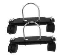 IMIKEYA 2 Piezas Rueda Calefactora Soporte de Polea de Calentador Móvil, Ruedas Giratorias para Radiador Eléctrico Aceite, Abs E Hierro, Negro, para Dormitorios y Oficina