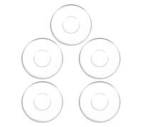 IMIKEYA 5 Platillos Redondos de Vidrio Transparentes para Té y Café, Fáciles de Lavar y Apilables, Ideales para Reuniones y Uso en Casa Reutilizable