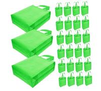 IMIKEYA Bolsas De Compra Reutilizables con Asas 25x30x10 Cm Tela No Tejida Verde Pistacho Resistentes para Supermercado, Regalos y Fiestas Pack 30 Unidades
