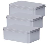 IMIKEYA Caja de Hojalata Rectangular Grande 3 Piezas para Almacenar Dulces con Tapa Caja Metálica Decorativa para Obsequio y Almacenaje en Celebraciones y Compacta