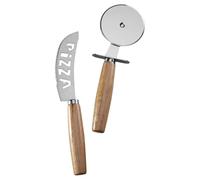 IMIKEYA Cortadora de Acero Inoxidable Adecuado para Cortar Pizza y Pasteles para Pizza Mango Ergonómico y Doble Rueda Giratoria en Cocina Doméstica