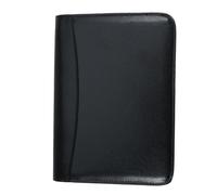IMIKEYA Cuaderno A5 con Cremallera y Calculadora, Cubierta de Cuero Sintético Negro, 6 Anillas, Bolsillo Grande y Organizador para Reuniones y Negocios