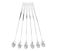 IMIKEYA Cucharas Mezcladoras para Mezclar Café y Condimentos de Acero Inoxidable Juego de 6 Mango Largo y Punta Puntiaguda en Uso Diario y Cocina