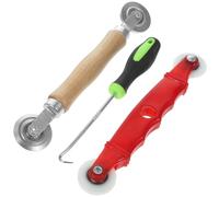 IMIKEYA Herramienta de Rodillo para Rueda Mosquitera Mango de Plástico y Doble Rodillo Estriado para Reemplazo de Pantallas de Ventanas y Puertas Color Aleatorio