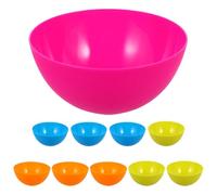 IMIKEYA Juego de 10 Cuencos Redondos de Plástico Resistentes para Sopa y Ensalada, Apilables, Fáciles de Limpiar y Almacenar para Uso en Casa y Almuerzos Reutilizable Color Aleatorio