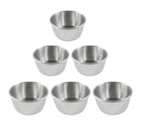 IMIKEYA Juego de 6 Vasos de Acero Inoxidable para Salsas y Condimentos, Prácticos Porta Salsas para Cocina Diseño Duradero y Almacenamiento