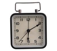 IMIKEYA Negro Reloj Despertador Luz de Metal Analógico Silencioso | Cuarzo, Esfera Fácil de Leer, Estilo Retro Minimalista, para Mesita, Oficina y Baño