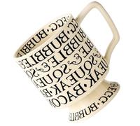 IMIKEYA Taza de Café Capacidad 400ml de Cerámica Vintage Estampado de Letras Fondo Liso y Grueso, Práctica y Conveniente para Cafés y Postres
