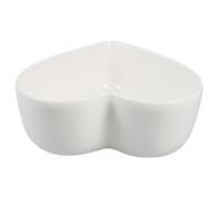 IMIKEYA Tazón de Postre Cuenco de Plato en Forma de Corazón Blanco de Porcelana Capacidad Moderada para Dulces, Condimentos y Aperitivos, San Valentín y Cenas Románticas