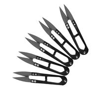 IMIKEYA Tijeras de Acero Ligeras y Antideslizantes Juego de 5 para Costura y Jardinería Mango Plástico Negro Ideales para Cortar Hojas y Brotes en Labores Pequeñas