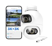 IMILAB 3K+3K Cámara de Seguridad Exterior con Cable, Rotación 360°, Visión Nocturna en Color, Detección de Movimiento, Foco y Sirena, Audio Bidireccional, Grabación Continua 24/7(EC6 Dual)