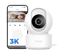 IMILAB 3K 5MP Cámara de Vigilancia Interior WiFi, Cámara para Bebés y Mascotas 360°, Compatible con Xiaomi Home y Alexa, Visión Nocturna, Audio Bidireccional, Almacenamiento Local/Nube(C22 Blanco)