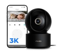 IMILAB C22 3K Cámara Interior Negro: Vista 360°, Visión Nocturna Color, Monitor Bebé/Mascota, WiFi 2,4GHz WiFi 6, Audio Bidireccional, Detección AI, Almacenamiento Local/Cloud