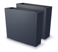 IMJ-Global - 2 Jardineras Exterior Grandes 77x23,5x68,7cm, Macetas Decorativas Interior Exterior 100 litros (Inserto de 27 litros) Jardinera Decorativas en Plástico Resistente a la Intemperie (Negro)