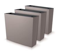 IMJ-Global - 3 Jardineras Exterior Grandes 58x18x49,8cm, Macetas Decorativas Interior Exterior 44 litros (Inserto de 12 litros) Jardinera Decorativas en Plástico Resistente a la Intemperie (Mocca)