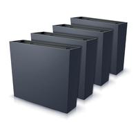 IMJ-Global - 4 Jardineras Exterior Grandes 58x18x49,8cm, Macetas Decorativas Interior Exterior 44 litros (Inserto de 12 litros) Jardinera Decorativas en Plástico Resistente a la Intemperie (Negro)