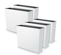 IMJ-Global - 5 Jardineras Exterior Grandes 58x18x49,8cm, Macetas Decorativas Interior Exterior 44 litros (Inserto de 12 litros) Jardinera Decorativas en Plástico Resistente a la Intemperie (Blanco)
