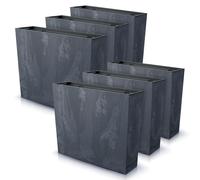 IMJ-Global - Macetas Decorativas Interior Exterior Efecto Concreto (58x18x 49,8 cm - 44 litros) Maceteros Jardineras Exterior Maceta Plastico, Macetero con un Diseño Moderno para Plantas