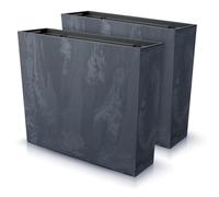 IMJ-Global - Macetas Decorativas Interior Exterior Efecto Concreto (58x18x 49,8 cm - 44 litros) Maceteros Jardineras Exterior Maceta Plastico, Macetero con un Diseño Moderno para Plantas