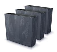 IMJ-Global - Macetas Decorativas Interior Exterior Efecto Concreto (58x18x 49,8 cm - 44 litros) Maceteros Jardineras Exterior Maceta Plastico, Macetero con un Diseño Moderno para Plantas