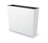 IMJ-Global Urbi Case T - Maceta rectangular para flores, de plástico, 77 x 23,5 x 68,7 cm, para interior y exterior, color blanco, 100 litros, diseño moderno