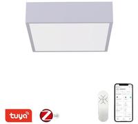 IMMAX NEO CANTO SLIM: Lámpara de techo inteligente, 28x28x7 cm, 22W, 1610 lúmenes, blanca, compatible con Zigbee 3.0, TUYA