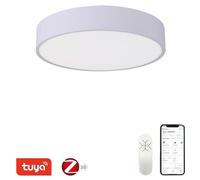 IMMAX NEO RONDATE SLIM: Lámpara de techo inteligente, 40 x 7 cm, 28 W, blanca, Zigbee 3.0, compatible con TUYA