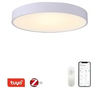 IMMAX NEO RONDATE SLIM SMART: Lámpara de techo, 80 x 7 cm, 65 W, blanca, con tecnología Zigbee 3.0 y compatible con TUYA