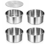 immer Set de 4 Mini Moldes para Tartas de Acero Inoxidable con Fondo Desmontable, 11 cm Ø × 5 cm H, sin Revestimiento sin PFAS de Acero Inox 18/8 Apto para Lavavajillas