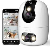 Imou 6MP(2K+2K) Cámara IP WiFi Doble Lente, 2.4/5Ghz Cámara Vigilancia WiFi Interior, Visión Nocturna en Color, Detección de Humana, Botón para Llamar, Admite Tarjeta SD hasta 512 GB, Ranger 2C Dual