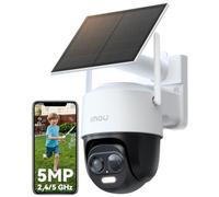 Imou Cámara Vigilancia Exterior Sin Cables Solar WiFi6 3K, PTZ 360°, IP65 | AOV Grabación 24/7, WiFi 6 Doble Banda, Detección PIR+Humano+Vehículo, Batería 5000mAh, Visión Nocturna Color