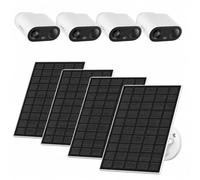 Imou Cell 3C - Juego de 4 cámaras de vigilancia solar todo en uno, 2K QHD | Detección PIR, detección de personas, IP66, audio bidireccional, proyector y sirena