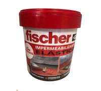 fischer - Pintura Impermeabilizante con Fibras | Resistente al Agua y Exteriores | Protección Elástica y Antideslizante | Ideal para Terrazasy Techos | 4L (Cubo 5kg) | Terracota