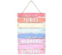 Impresionante Placa de Madera Multicolor con Hadas, 30 cm x 20 cm (1 Unidad), Llamativo y único Arte Inspirador para Pared, decoración hogar y la Oficina