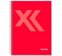 Imprex cuaderno espiral tapa forrada a5 80h 90gr 4x4 rojo