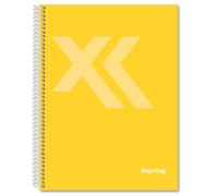Imprex cuaderno espiral tapa forrada folio 80h 90gr 4x4 amarillo